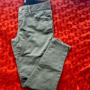 Green denim pants